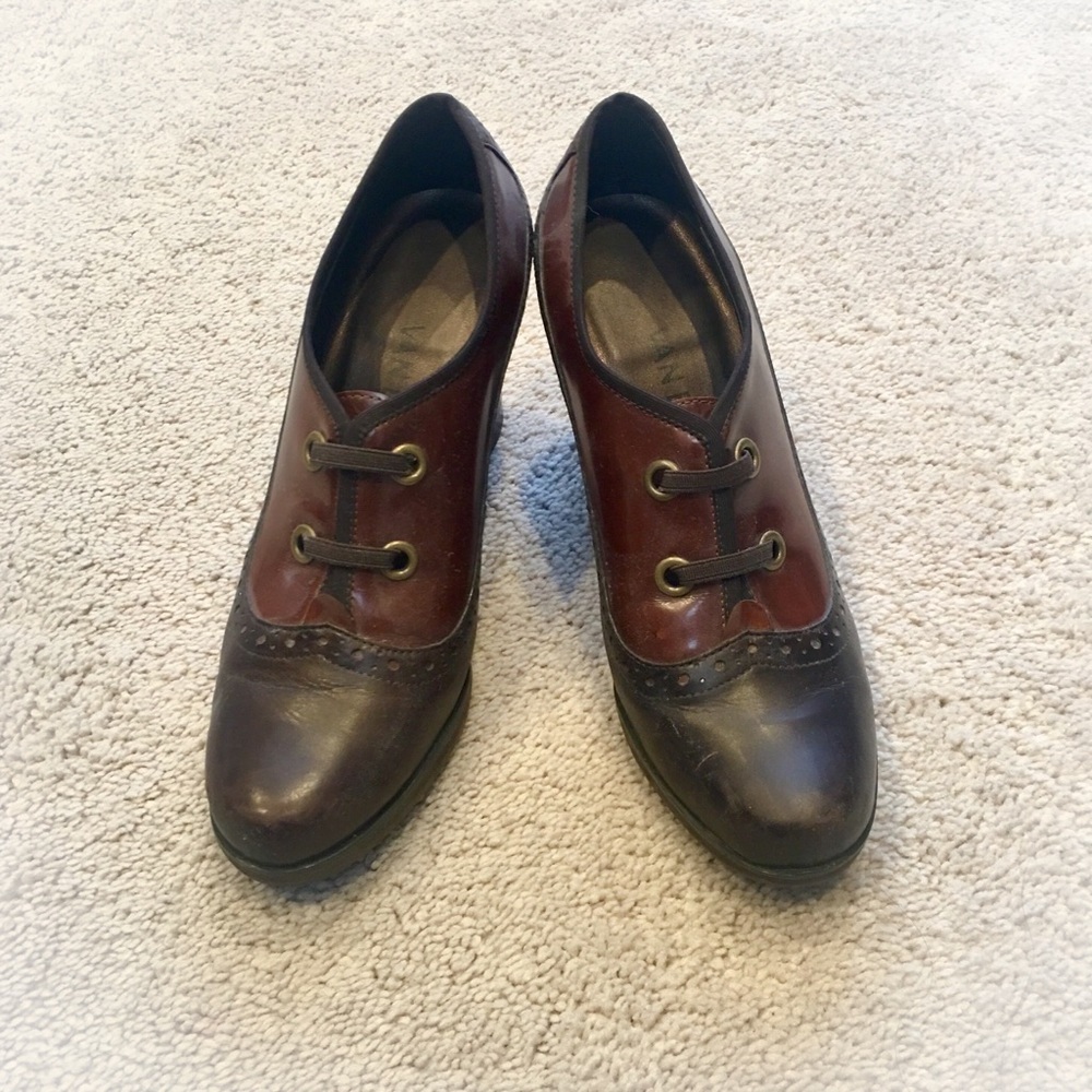 Brown Heeled Oxfords